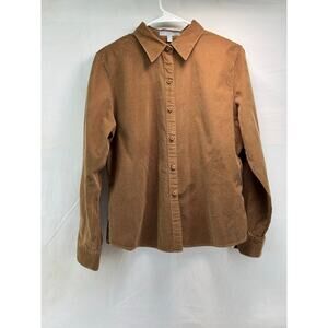 Foxcroft brown women’s corduroy medium button down.